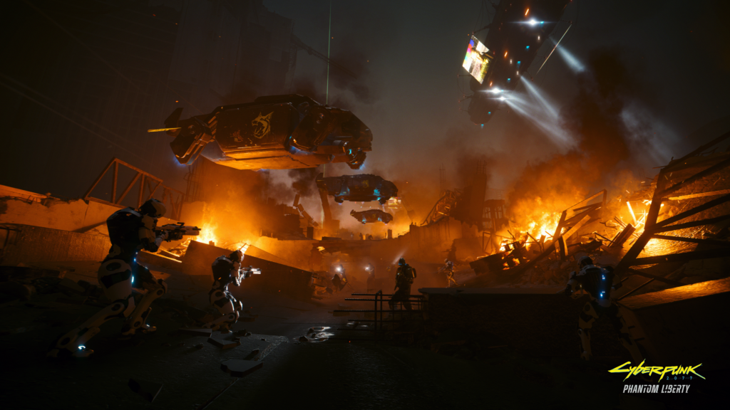 Image of crash site mission in Cyberpunk 2077: Phantom Liberty.